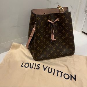 LV Louis Vuitton Monogram Neonoe MM Shoulder Bag Rose Poudre Pink